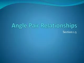 angle pair relationships