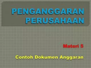 penganggaran perusahaan