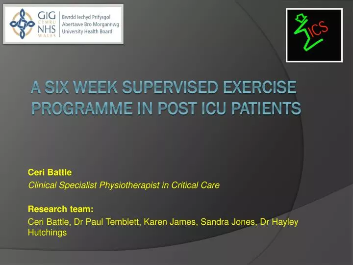 a six week supervised exercise programme in post icu patients
