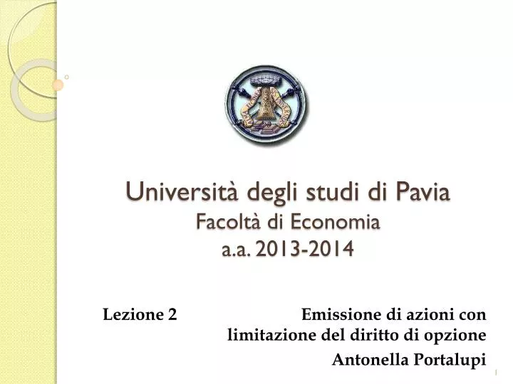 universit degli studi di pavia facolt di economia a a 2013 2014