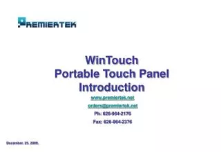 WinTouch Portable Touch Panel Introduction