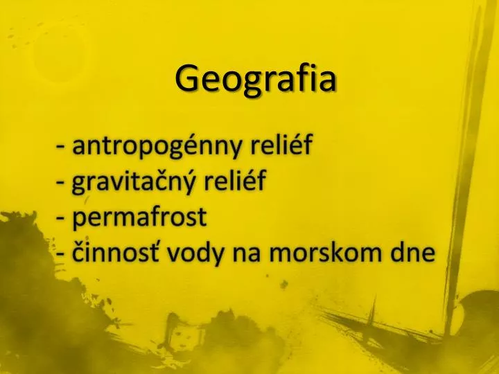 antropog nny reli f gravita n reli f permafrost innos vody na morskom dne