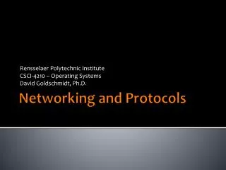 Networking and Protocols