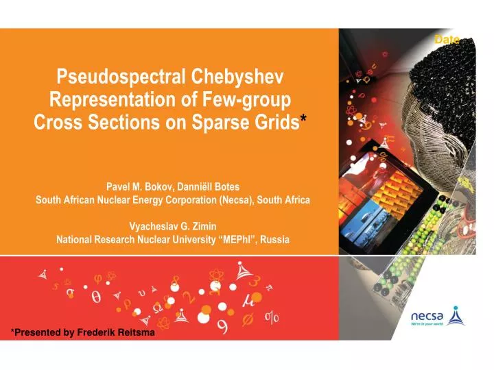 pseudospectral chebyshev representation of few group cross sections on sparse grids