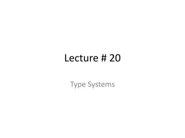 lecture 20