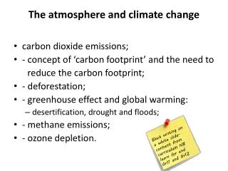 The atmosphere and climate change