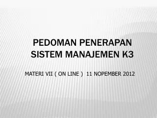 pedoman penerapan sistem manajemen k3