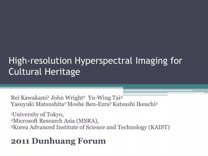 high resolution hyperspectral imaging for cultural heritage