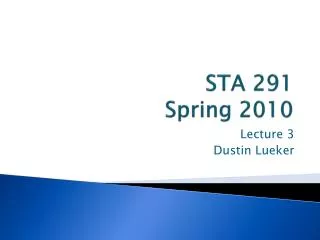 STA 291 Spring 2010