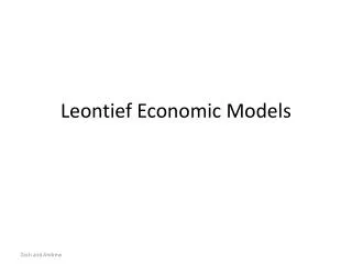Leontief Economic Models