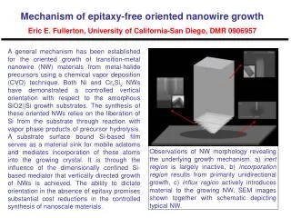 Mechanism of epitaxy -free oriented nanowire growth