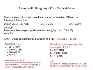 Example #7: Designing a Crest Vertical Curve