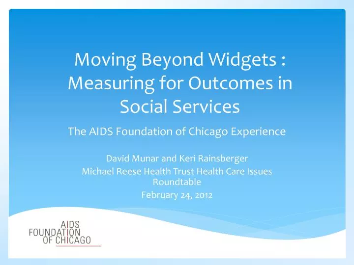 moving beyond widgets measuring for outcomes in social services