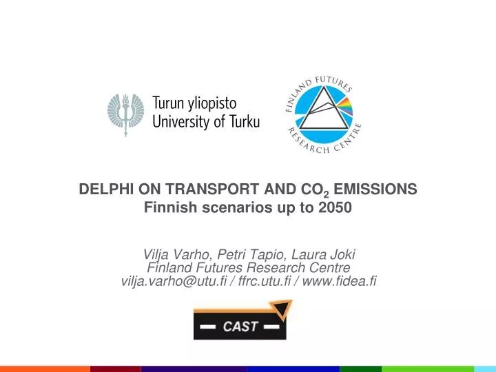 delphi on transport and co 2 emissions finnish scenarios up to 2050