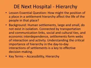 DE Next Hospital - Hierarchy