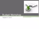 Budget Workshop - slide 1