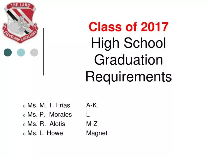 class of 2017 high school graduation requirements