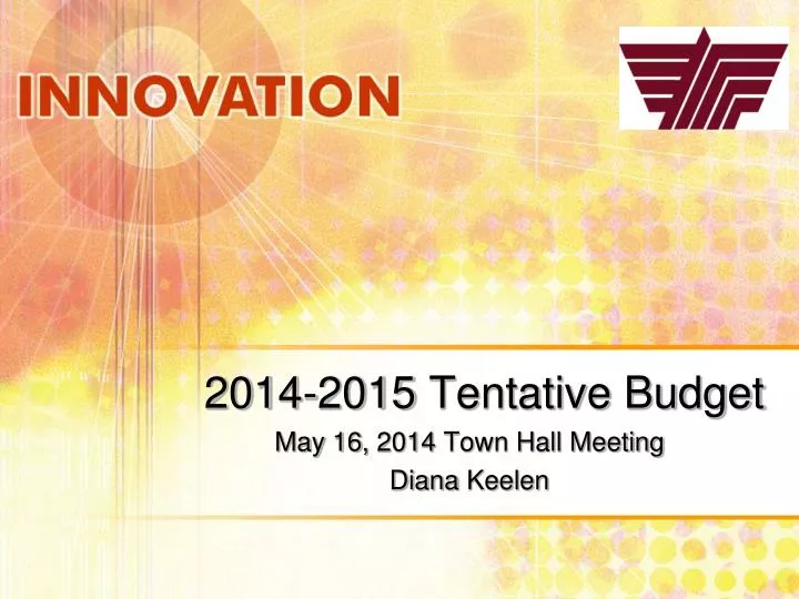 2014 2015 tentative budget