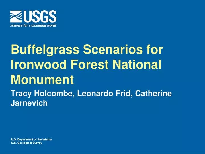 buffelgrass scenarios for ironwood forest national monument