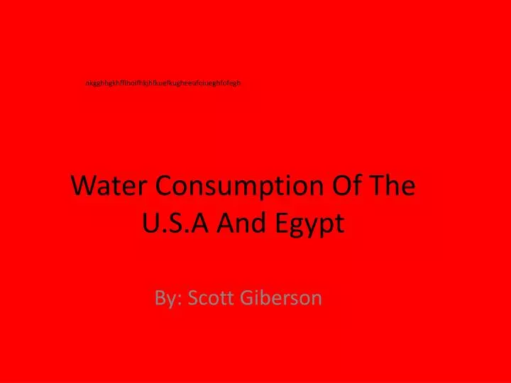 water consumption of the u s a and egypt
