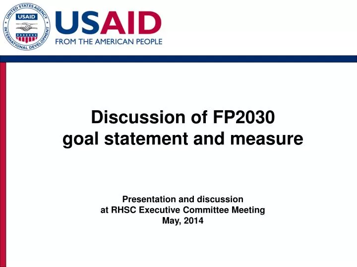 discussion of fp2030 goal statement and measure