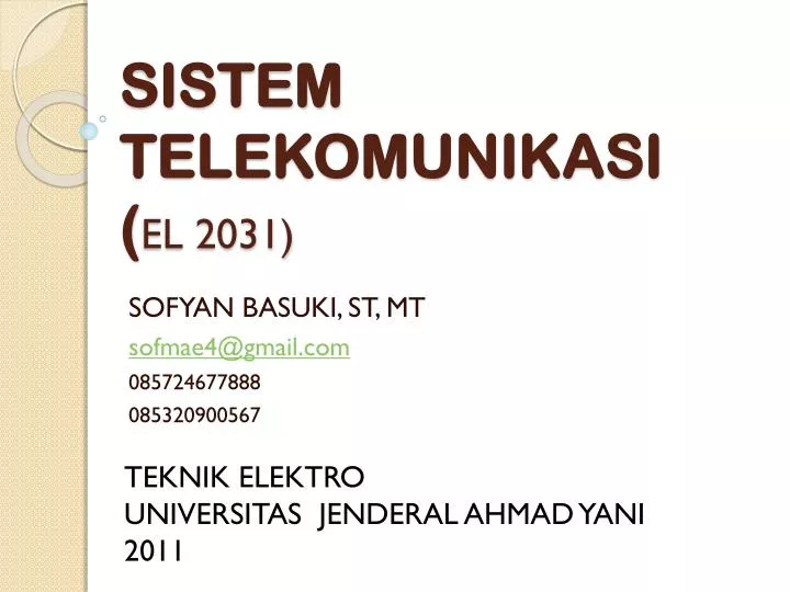 sistem telekomunikasi el 2031