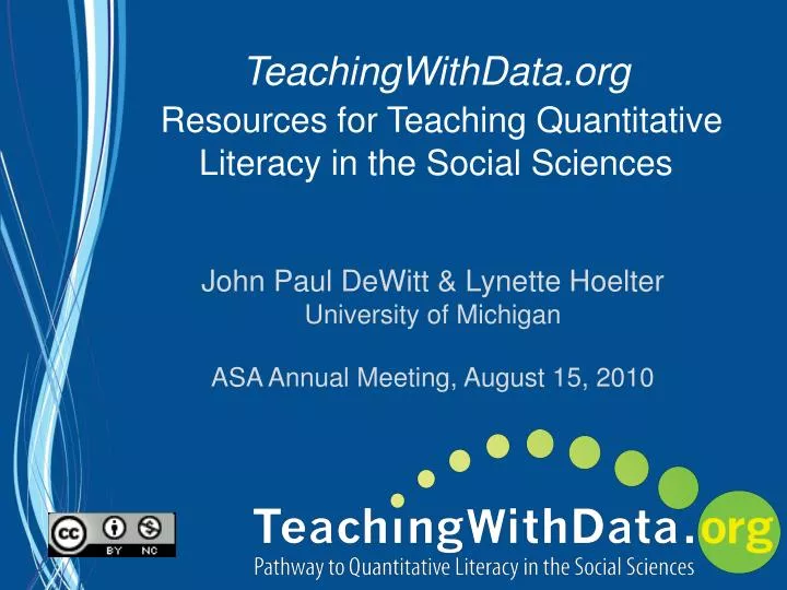 teachingwithdata org resources for teaching quantitative literacy in the social sciences