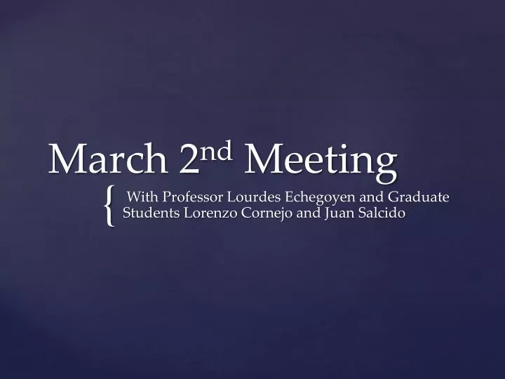 march 2 nd meeting