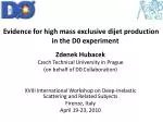 Evidence for high mass exclusive dijet production in the D0 experiment