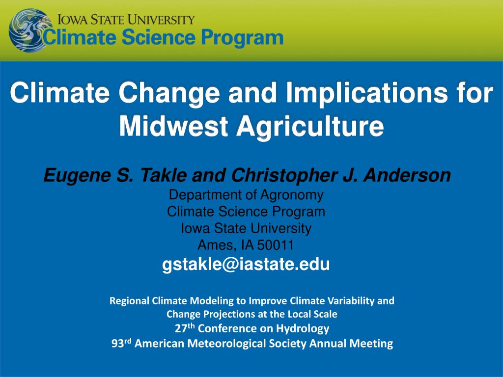 PPT - Impacts of Climate Change on Agriculture and Food Security in the ...