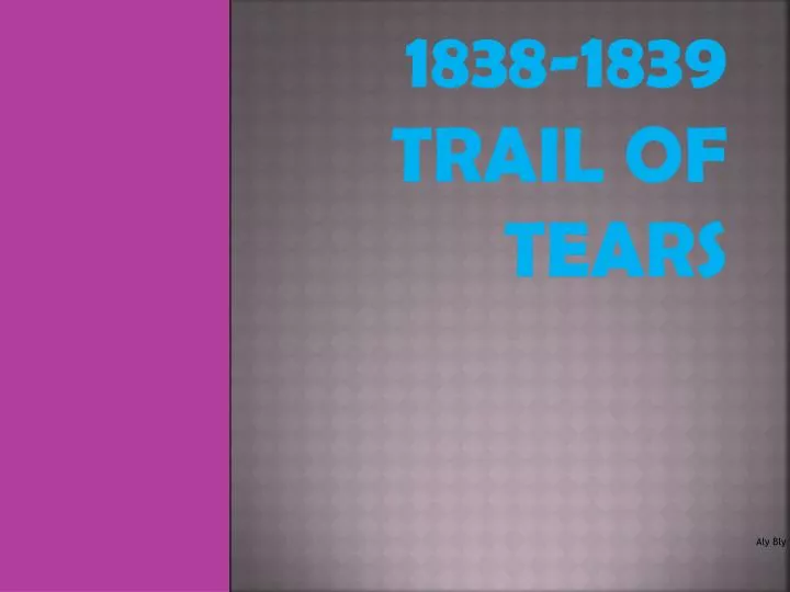 1838 1839 trail of tears