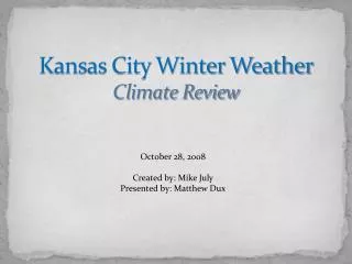 Kansas City Winter Weather Climate Review