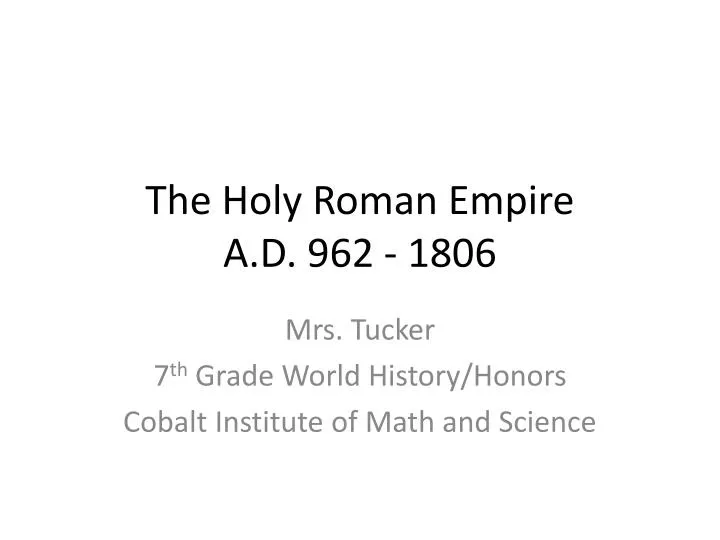 the holy roman empire a d 962 1806