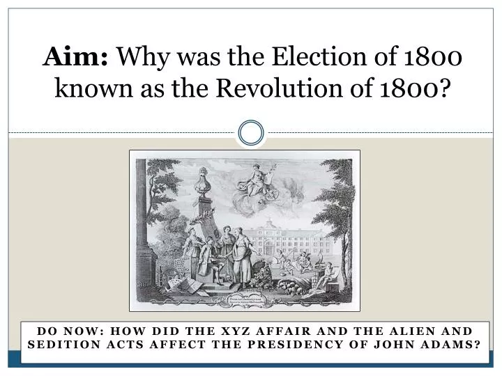 aim why was the election of 1800 known as the revolution of 1800