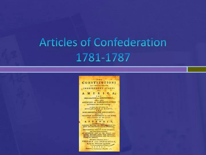 articles of confederation 1781 1787
