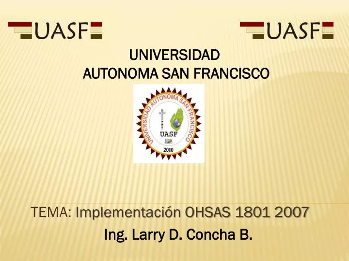 tema implementaci n ohsas 1801 2007 ing larry d concha b