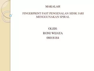 makalah fingerprint fast pengenalan sidik jari menggunakan spiral