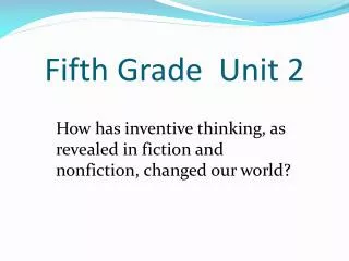 Fifth Grade Unit 2