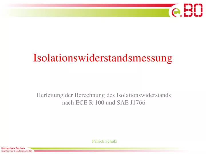 isolationswiderstandsmessung