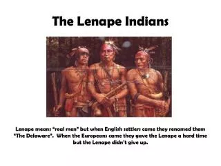 The Lenape Indians