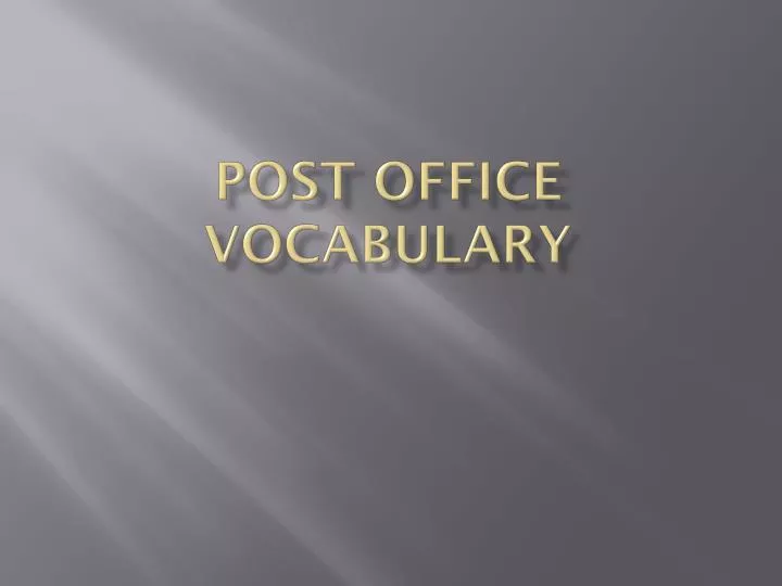 post office vocabulary