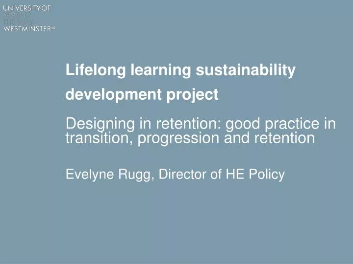 lifelong learning sustainability development project