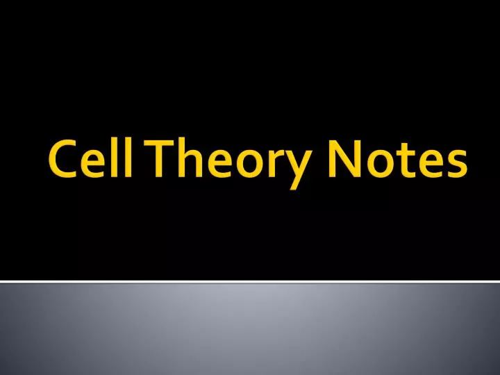 cell theory notes
