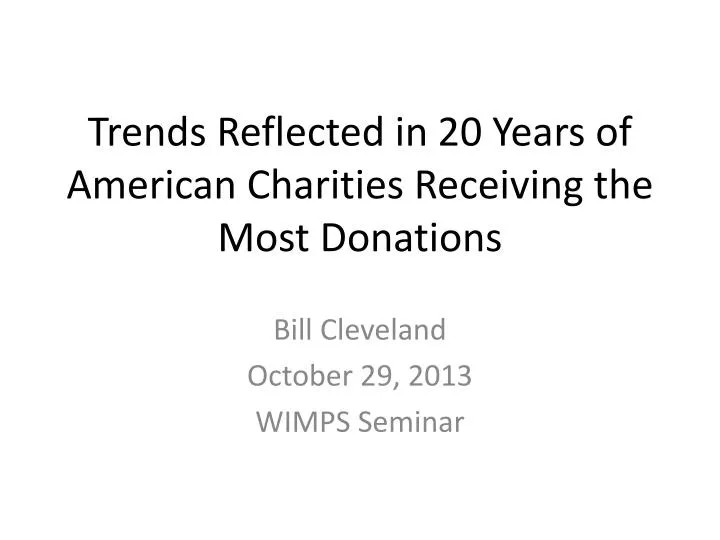 trends reflected in 20 years of american charities receiving the most donations