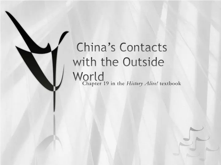 china s contacts with the outside world