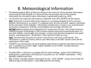 8. Meteorological Information