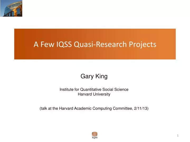 a few iqss quasi research projects