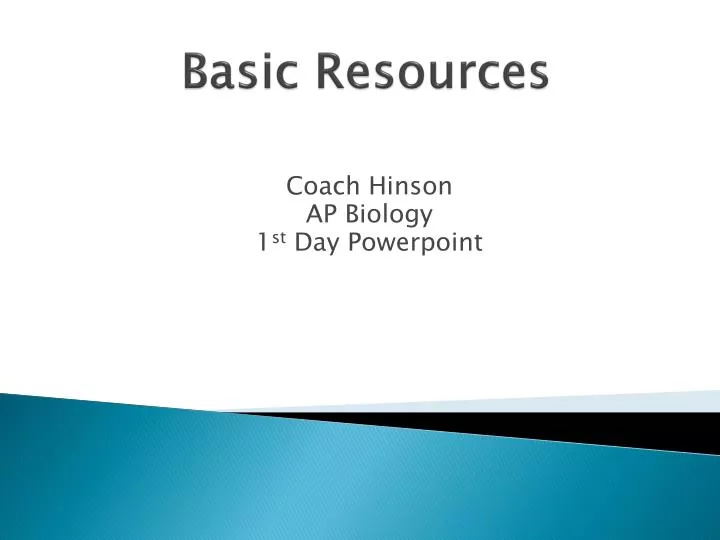 basic resources