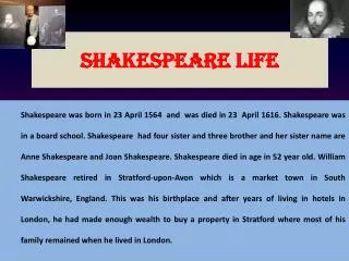 Shakespeare Life