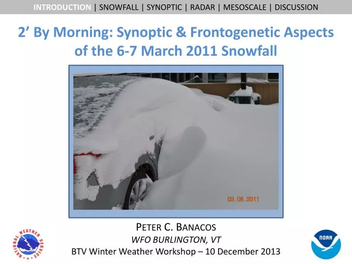 2 by morning synoptic frontogenetic aspects of the 6 7 march 2011 snowfall